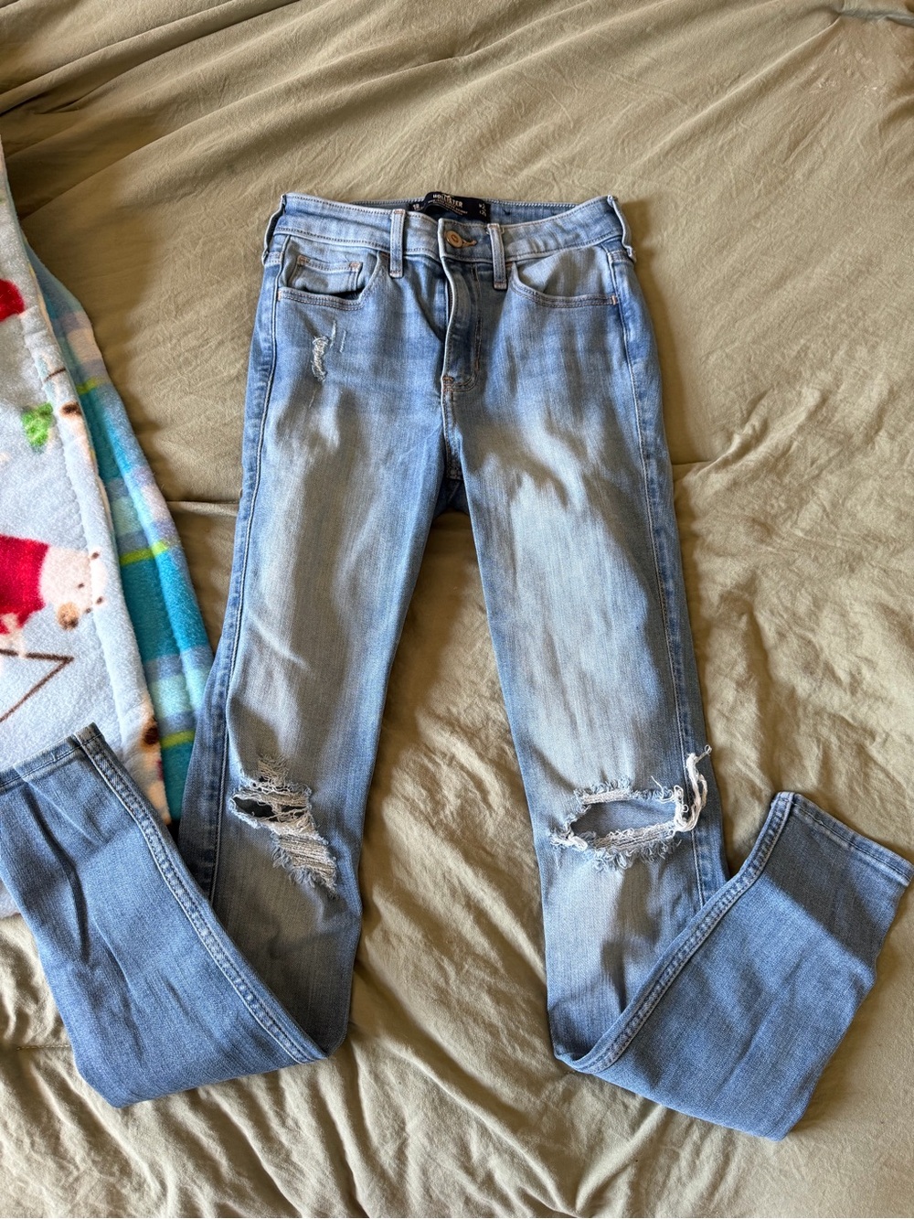Hollister Light Blue Distressed Skinny Jeans